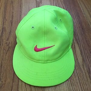 Kids Nike Neon Yellow Green Baseball Hat | 4-6X